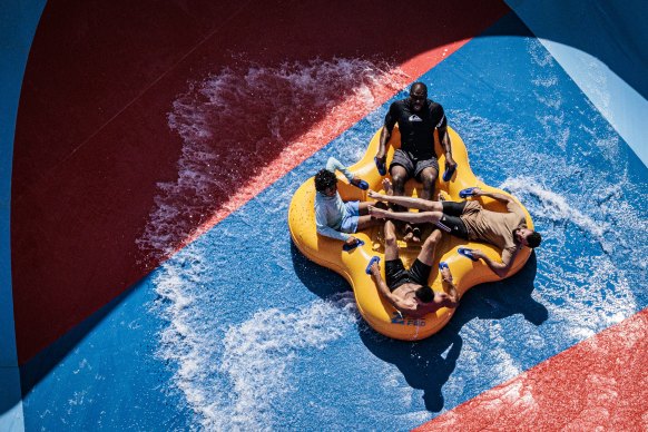 Summer fun at Raging Waters which kind of has a beach.