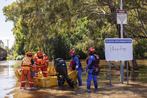 The Lachlan River in Forbes last week. 