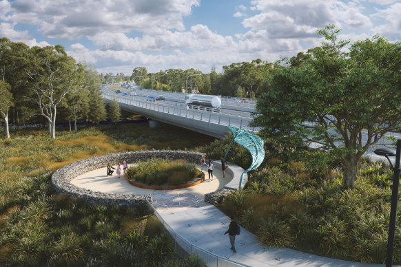 An artist’s impression of the pathways created for pedestrians.