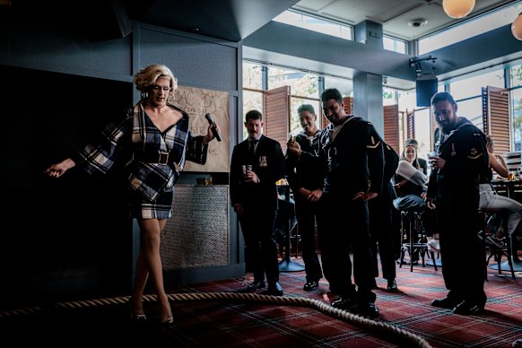 Two-up helmed by Drag Queen Fairah Nuff at the Kings Cross Hotel on 25th April, 2023