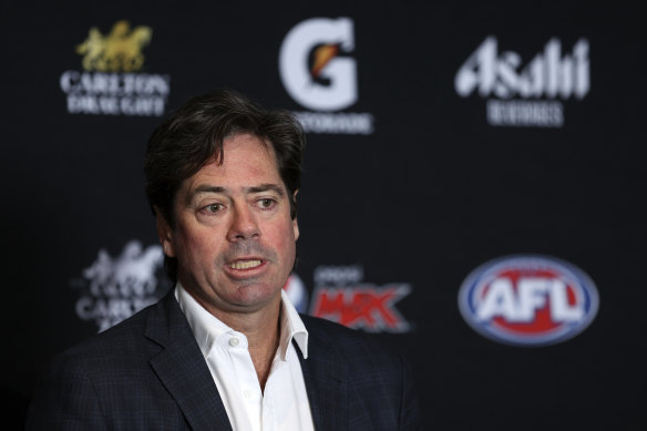 Gillon McLachlan can’t get out the door just yet as major issues remain unresolved. 