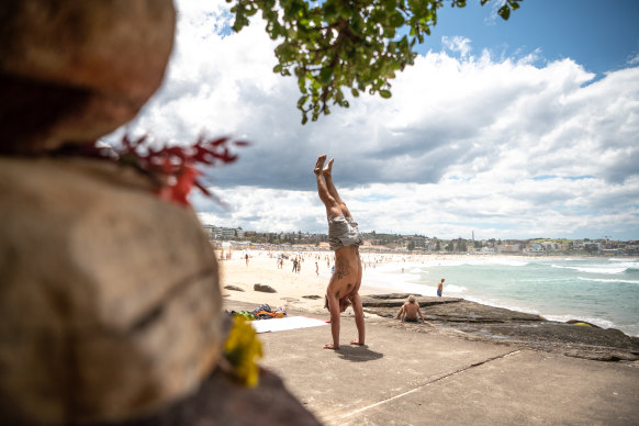 There was a hint of the weekend to come at Bondi Beach on Wednesday despite a few lingering clouds.