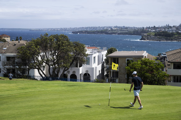 The properties of Hastings Parade in North Bondi, just beyond the first and second holes of Bondi Golf Club.