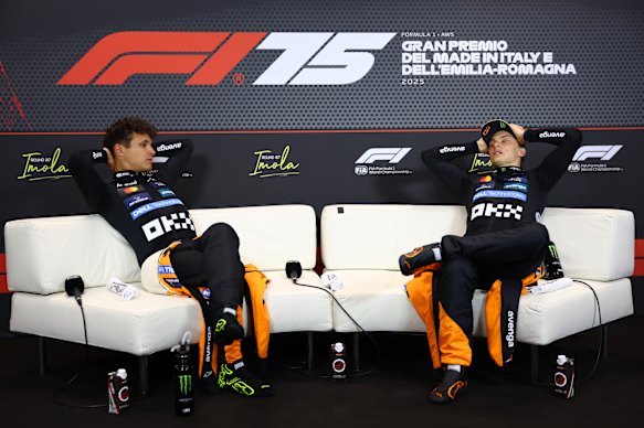 Lando Norris and Oscar Piastri were powerless to stop Verstappen.