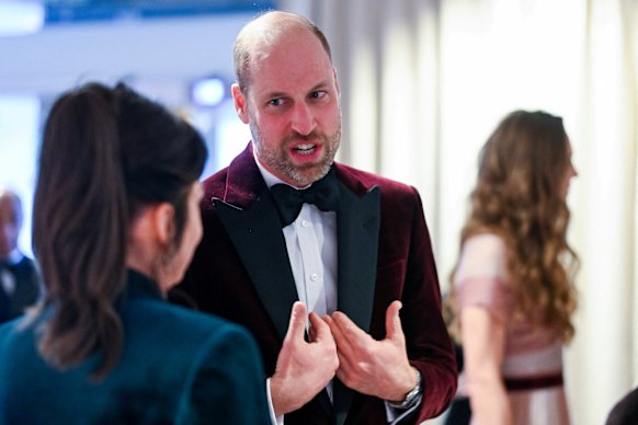Prince William speaks to BAFTA chief executive Jane Milichip.