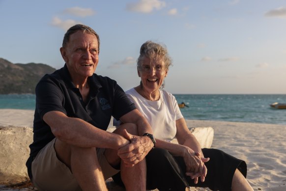 Lizard Island research station managers Dr Lyle Vail and Dr Anne Hoggett. 