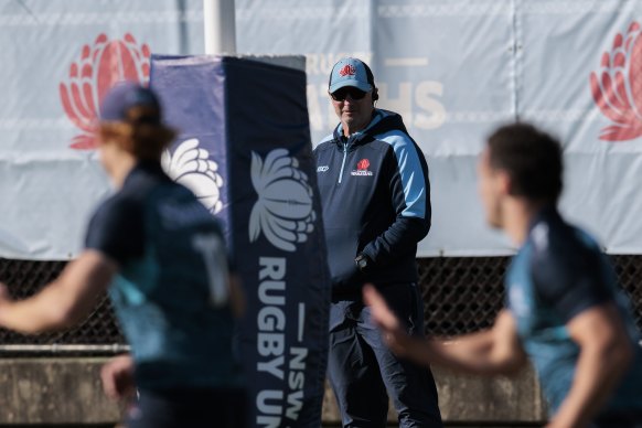 Waratahs  head coach Darren Coleman at training.