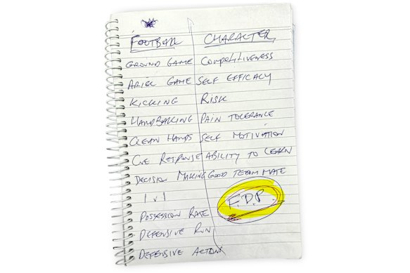 Ultimately, this is what recruiters want: future development potential. (The highlighter is added but the circle, underline and red pen are Clayton’s.)
