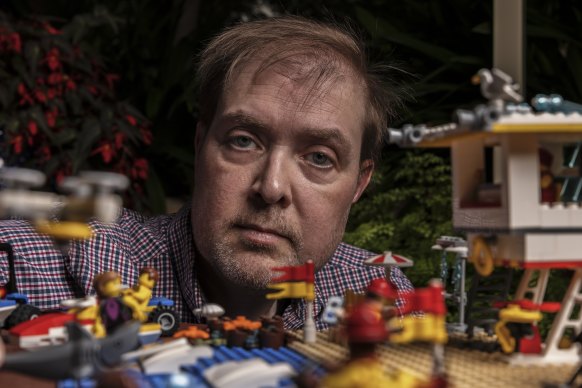 Damien Macrae, a cancer survivor who designed a beach themed Lego set with his five-year-old son.