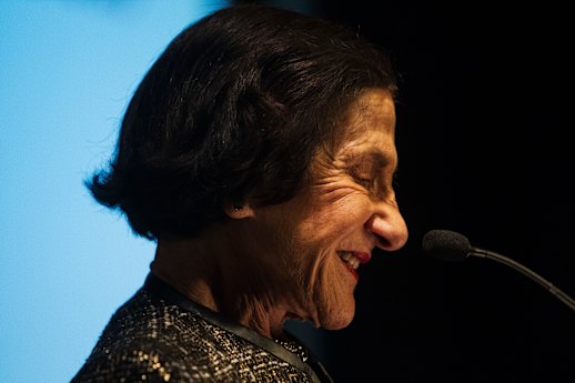 Dame Marie Bashir at the Eora Aboriginal College in Redfern, 2014.
