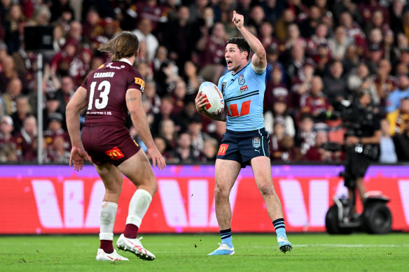 Mitchell Moses couldn’t get the Blues going as Queensland prevailed.