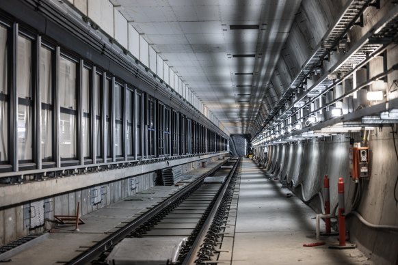 One of the platforms that trains will pull up to at Pitt Street station when the metro rail line opens next year.