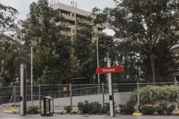 The vacated towers are right next to the new Telopea light rail station, which is due to open next year.