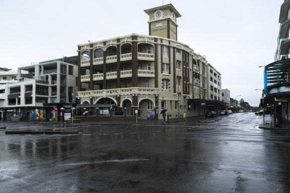 The Bondi Beach seen deserted on Saturday morning. 