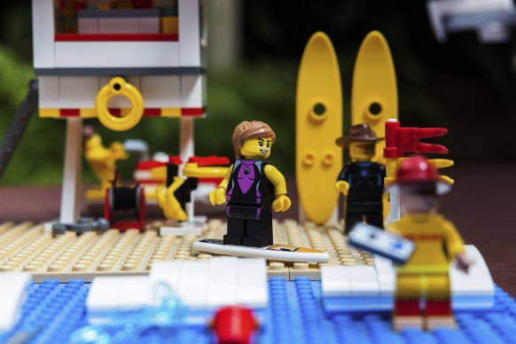 The beach-themed Lego set designed by Mr Macrae.