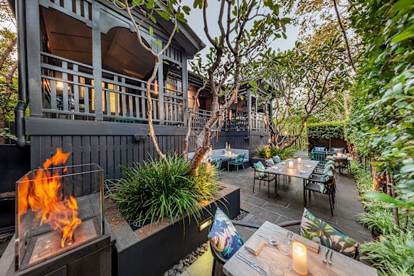 Evening light in the courtyard of Balfour Kitchen & Bar.