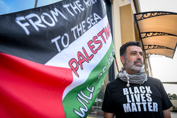 Australia Palestine Advocacy Network president Nasser Mashni outside the Tottenham forum.