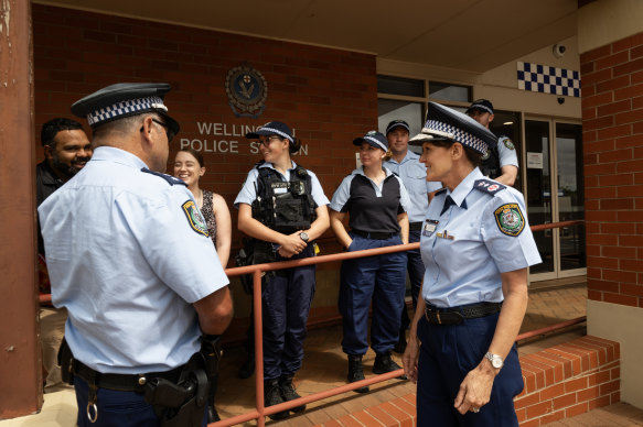 Police Commissioner Karen Webb visits Wellington police station in regional NSW. 