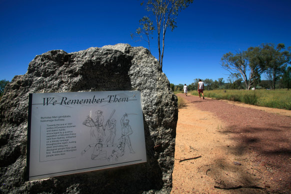 A place to reflect: a memorial site at Myall Creek, where settlers massacred about 30 Wirrayaraay people in 1838.