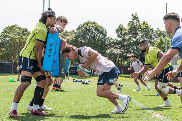 Michael Hooper during an Australia Wallabies training session at at NSW Rugby HQ .