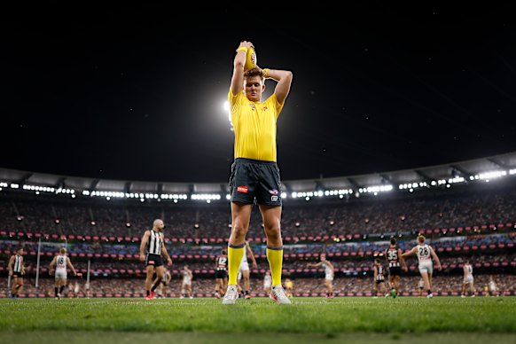 The AFL's new rules have led to some interesting moments on the boundary line.