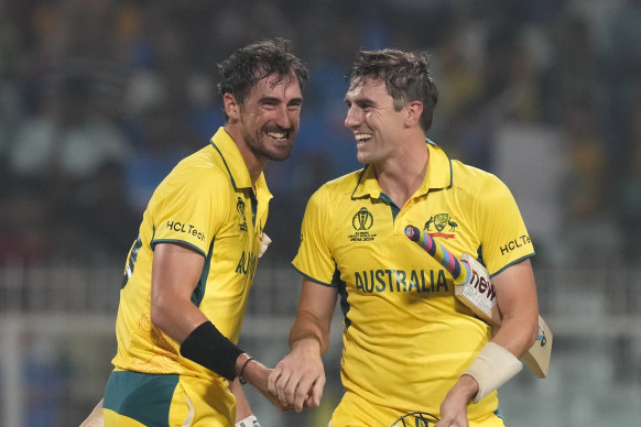 Mitchell Starc and captain Pat Cummins were at the crease when Australia booked their place in the decider.
