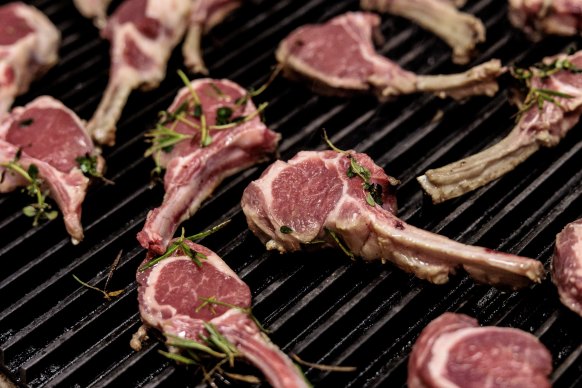 MLA corporate executive chef Sam Burke cooks up climate-neutral lamb at the Meat and Livestock Association’s North Sydney offices.