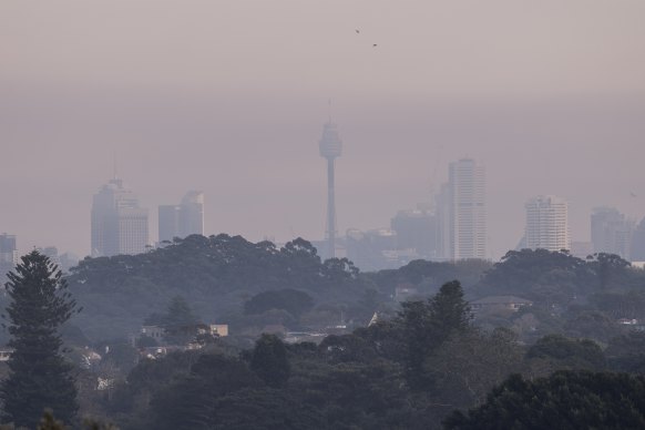 It was a hazy start to the day as smoke from hazard reduction burns lingered over Sydney.