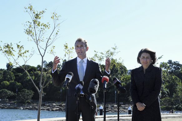 NSW Planning and Public Spaces Minister Rob Stokes, left, and Premier Gladys Berejiklian.