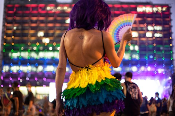 Abbas split from other Arab parties in Israel over their support for LGBT rights. Pictured, a gay pride rally in Tel Aviv in June, 2020. 