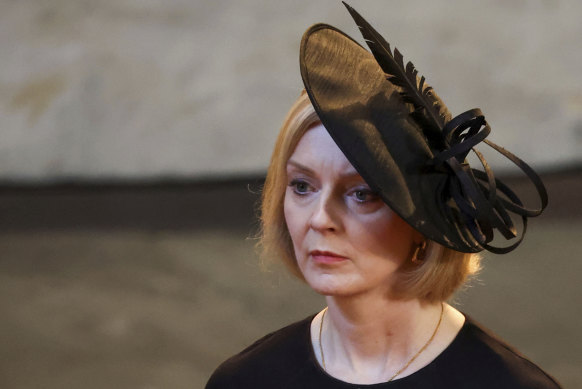 New UK Prime Minister Liz Truss reads a bible verse at the Queen’s funeral.