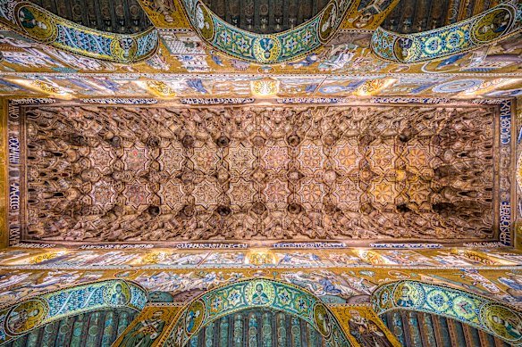 The Palatine Chapel from the Norman Palace (Palazzo dei Normanni) in Palermo, Sicily.