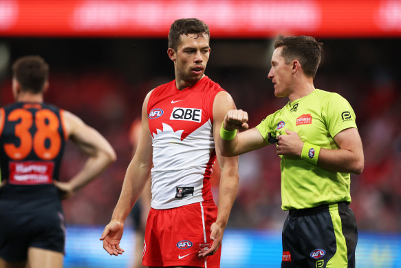 The Swans often find themselves on the wrong side of the free-kick count.