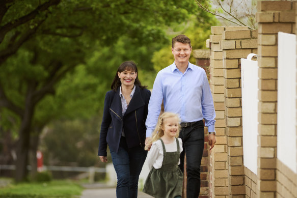 Deputy Premier Ben Carroll with wife Fiona and daughter Madeleine.