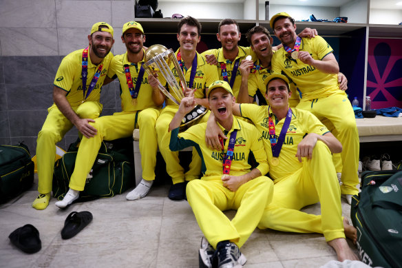 Australia celebrate winning the one-day World Cup in India last November. Can they beat India again?