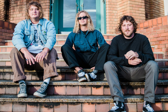 Byron Bay punk trio Skegss, whose album Rehearsal topped the ARIA chart in March.