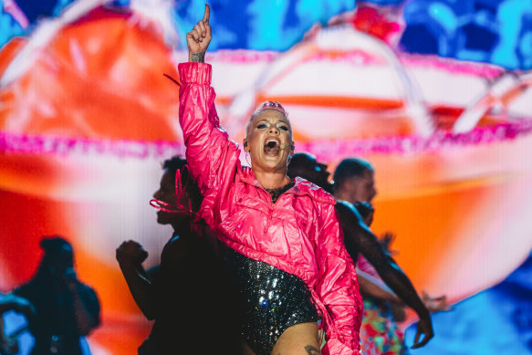 Pink performed in Sydney for the first time in nearly six years.