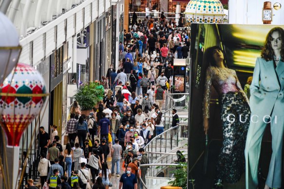 Crowds build at Chadstone on Boxing Day after a slow start. 