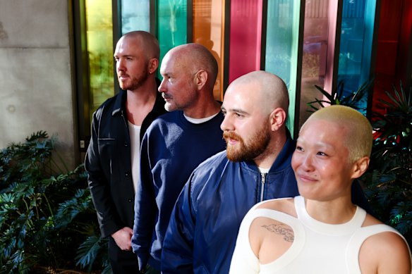 Luke Ryan, Mark Poston, Andrew Minutillo and Lola Li are all bald and happily so. 
