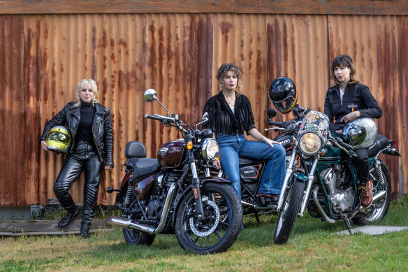 Renee Thompson, Em Jensen and Natalia Hernandez share their love of vintage motorbikes and riding in the all-female crew The Leatherettes.
