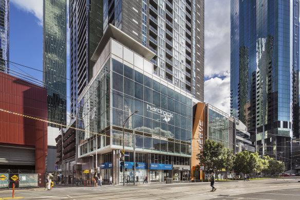 The high-profile glass wall at 8 Franklin Street.