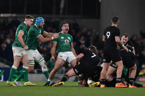 James Lowe of Ireland celebrates.