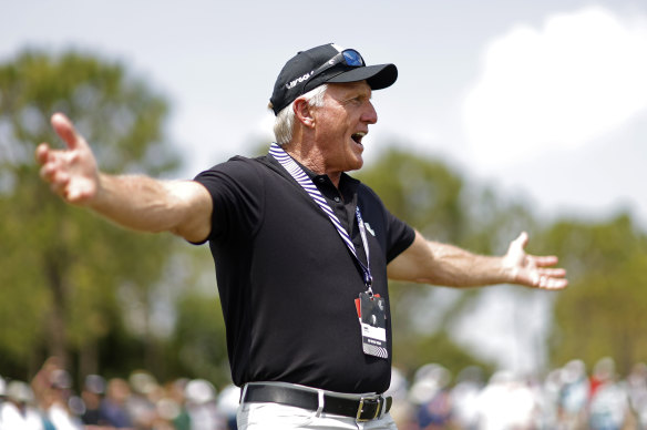 Greg Norman in Orlando on Sunday during a LIV Golf event.