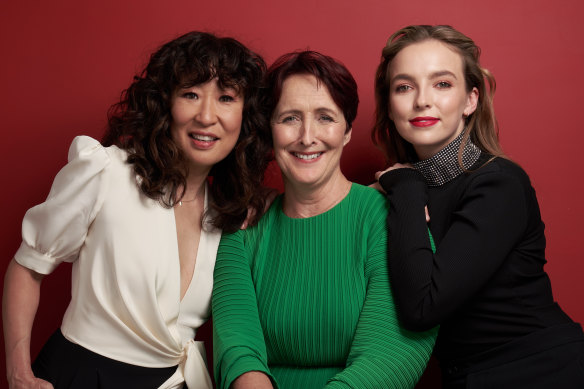 Killing Eve co-stars (from left) Sandra Oh, Fiona Shaw and Jodie Comer.