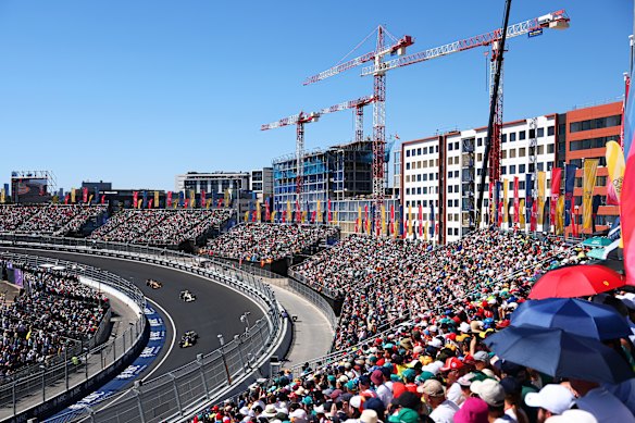 Fans watch on at the Spanish Grand Prix,