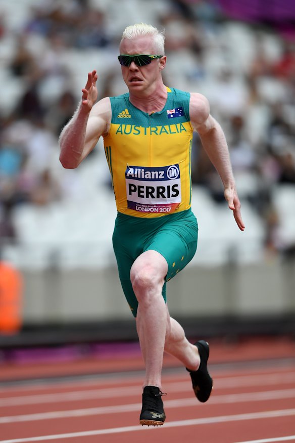 Chad Perris competes at the World Para-Athletics Championships in 2017. 