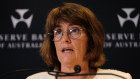 RBA press conference with comments from governor Michele Bullock about holding the rate at 4.35 in Sydney.