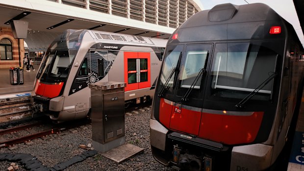 The state’s new Mariyung trains are due to start operating on the Blue Mountains line in October.