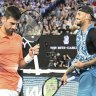 Fun and games as Djokovic and Kyrgios square up in exhibition match ahead of Australian Open