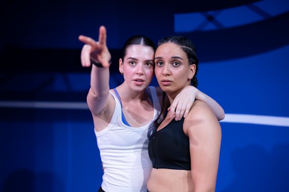 Sophie (Elodie Westhoff) and Ann (Rachel Crossan) bond on the track.